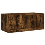 Table basse avec portes en verre chêne fumé 102x50x42 cm – Image 6