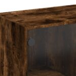 Table basse avec portes en verre chêne fumé 102x50x42 cm – Image 8