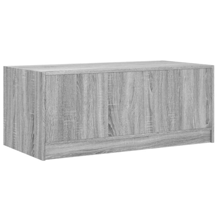 Table basse avec portes en verre sonoma gris 102x50x42 cm – Image 6