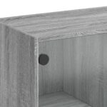 Table basse avec portes en verre sonoma gris 102x50x42 cm – Image 8