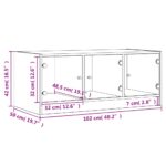 Table basse avec portes en verre chêne marron 102x50x42 cm – Image 10