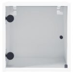 Tables de chevet avec portes en verre 2 pcs blanc 35x37x35 cm – Image 5