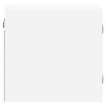 Tables de chevet avec portes en verre 2 pcs blanc 35x37x35 cm – Image 6