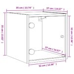 Tables de chevet et portes vitrées 2 pcs gris béton 35x37x35 cm – Image 11