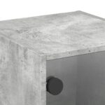 Tables de chevet et portes vitrées 2 pcs gris béton 35x37x35 cm – Image 8