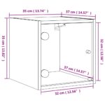 Table de chevet avec porte en verre chêne fumé 35x37x35 cm – Image 11