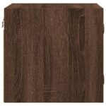 Table de chevet avec porte en verre chêne marron 35x37x35 cm – Image 6