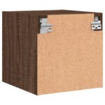 Table de chevet avec porte en verre chêne marron 35x37x35 cm – Image 7