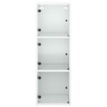 Armoire murale avec portes en verre blanc 35x37x100 cm – Image 4