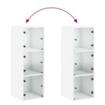 Armoire murale avec portes en verre blanc 35x37x100 cm – Image 7