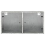 Armoire murale avec portes en verre gris béton 68,5x37x35 cm – Image 4