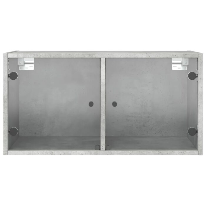 Armoire murale avec portes en verre gris béton 68,5x37x35 cm – Image 4
