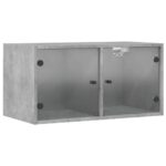 Armoires murales et portes vitrées 2pcs gris béton 68,5x37x35cm – Image 4