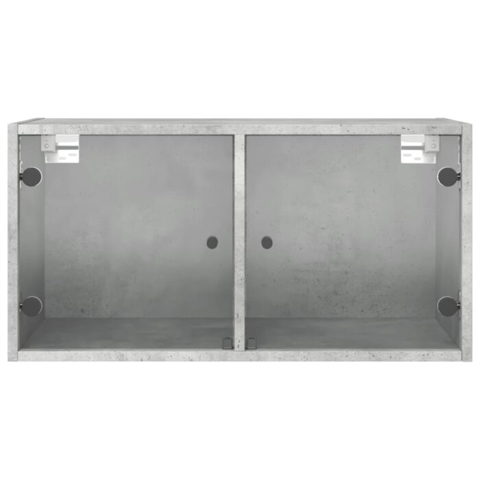 Armoires murales et portes vitrées 2pcs gris béton 68,5x37x35cm – Image 5