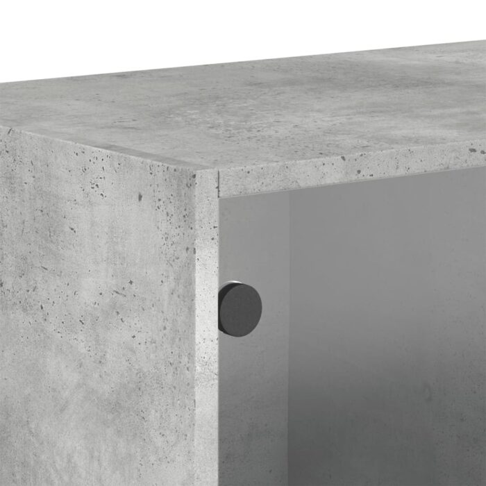 Armoires murales et portes vitrées 2pcs gris béton 68,5x37x35cm – Image 8
