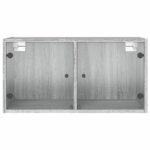 Armoire murale avec portes en verre sonoma gris 68,5x37x35 cm – Image 4