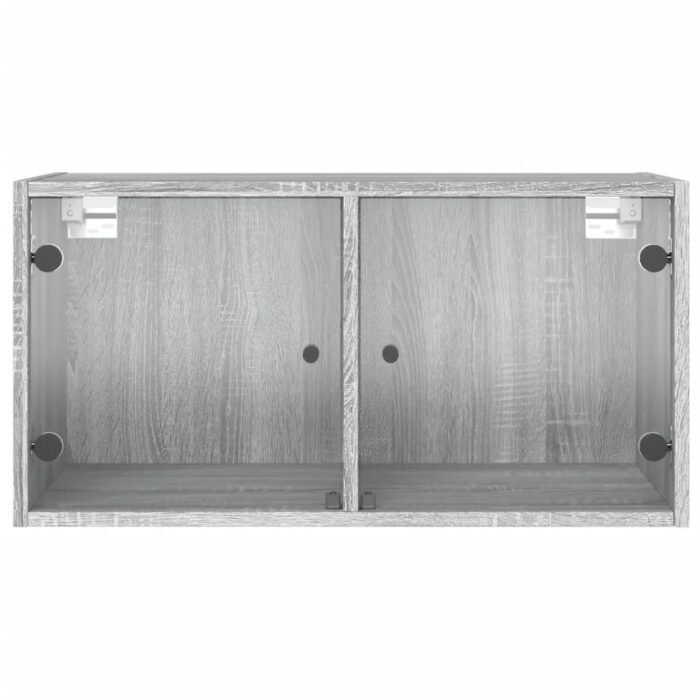 Armoire murale avec portes en verre sonoma gris 68,5x37x35 cm – Image 4