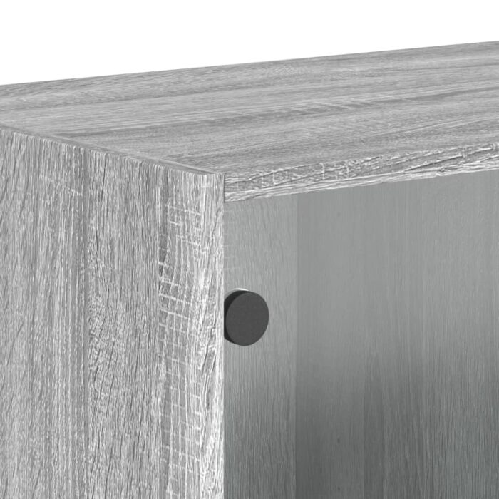 Armoire murale avec portes en verre sonoma gris 68,5x37x35 cm – Image 7
