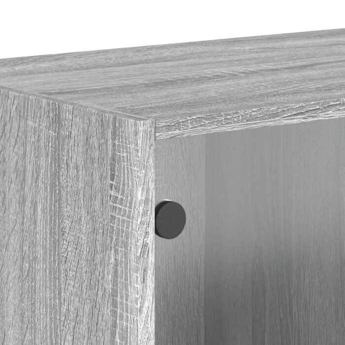Armoires murales portes vitrées 2 pcs sonoma gris 68,5x37x35 cm – Image 8
