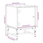 Tables de chevet avec portes en verre 2 pcs blanc 35x37x50 cm – Image 10