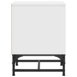 Tables de chevet avec portes en verre 2 pcs blanc 35x37x50 cm – Image 6