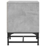 Tables de chevet et portes vitrées 2 pcs gris béton 35x37x50 cm – Image 6