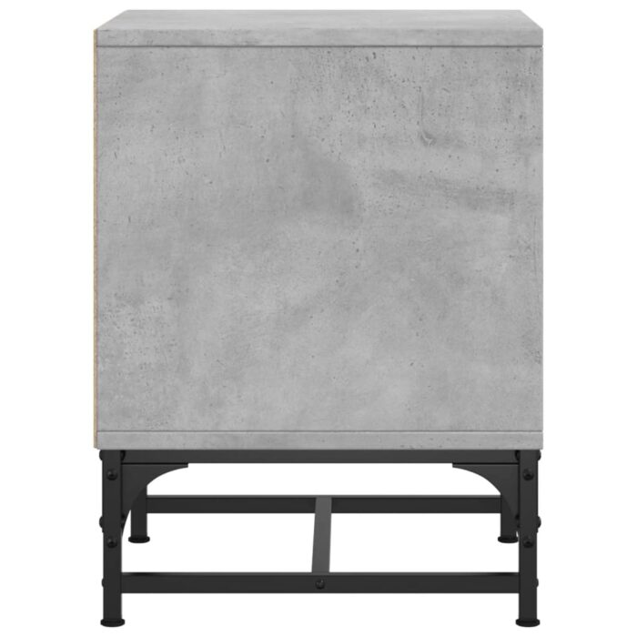 Tables de chevet et portes vitrées 2 pcs gris béton 35x37x50 cm – Image 6