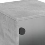 Tables de chevet et portes vitrées 2 pcs gris béton 35x37x50 cm – Image 8
