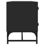 Meuble TV avec portes en verre noir 102x37x50 cm – Image 4