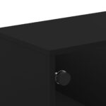 Meuble TV avec portes en verre noir 102x37x50 cm – Image 6