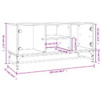 Meuble TV avec portes en verre noir 102x37x50 cm – Image 8