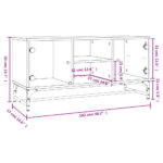 Meuble TV avec portes en verre chêne sonoma 102x37x50 cm – Image 8