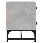 Meuble TV avec portes en verre gris béton 102x37x50 cm – Image 4