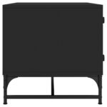 Table basse avec portes en verre noir 68,5x50x50 cm – Image 4