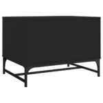 Table basse avec portes en verre noir 68,5x50x50 cm – Image 5