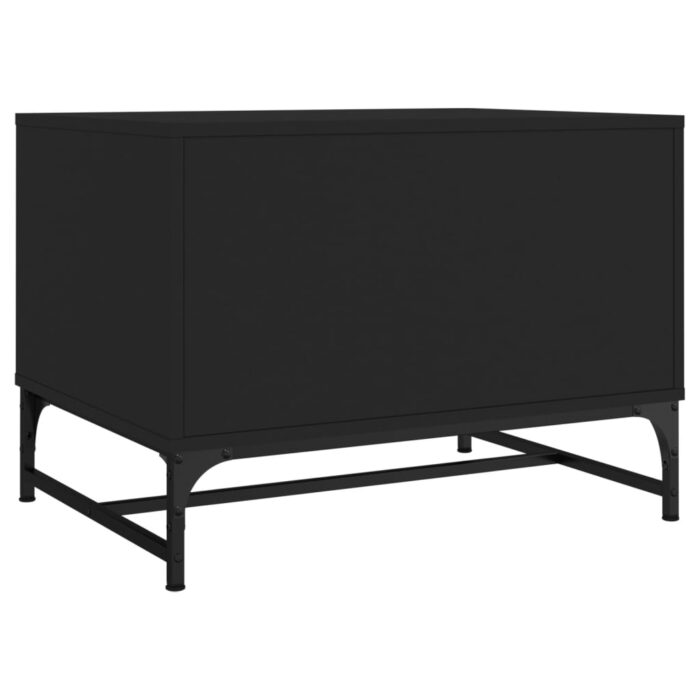 Table basse avec portes en verre noir 68,5x50x50 cm – Image 5