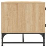 Table basse avec portes en verre chêne sonoma 68,5x50x50 cm – Image 4