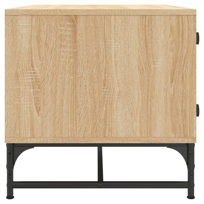 Table basse avec portes en verre chêne sonoma 68,5x50x50 cm – Image 4