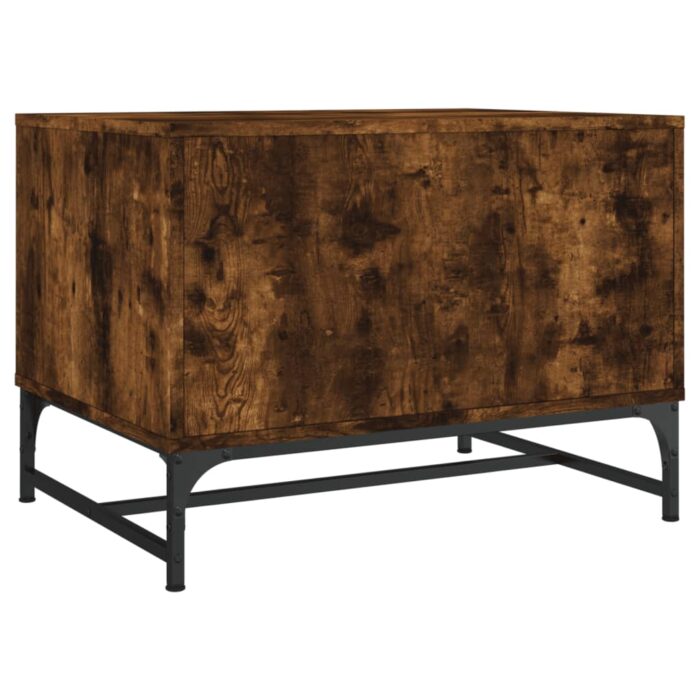 Table basse avec portes en verre chêne fumé 68,5x50x50 cm – Image 5