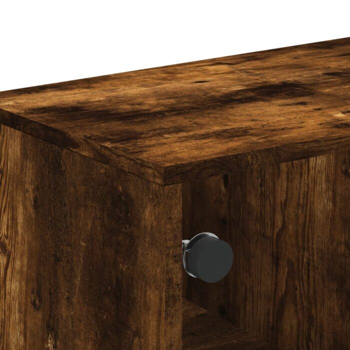 Table basse avec portes en verre chêne fumé 68,5x50x50 cm – Image 6