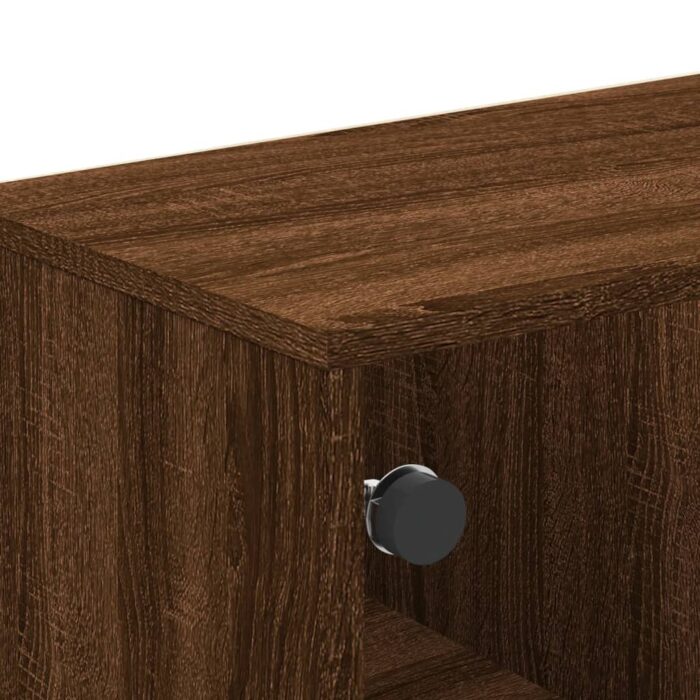 Table basse avec portes en verre chêne marron 68,5x50x50 cm – Image 6