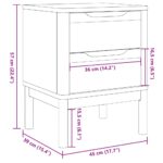 Table de chevet FLORO cire marron 45x39x57cm bois de pin massif – Image 8