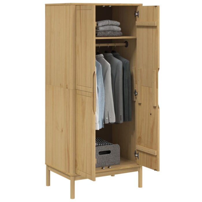 Garde-robe FLORO cire marron 77x53x171 cm bois massif de pin – Image 2