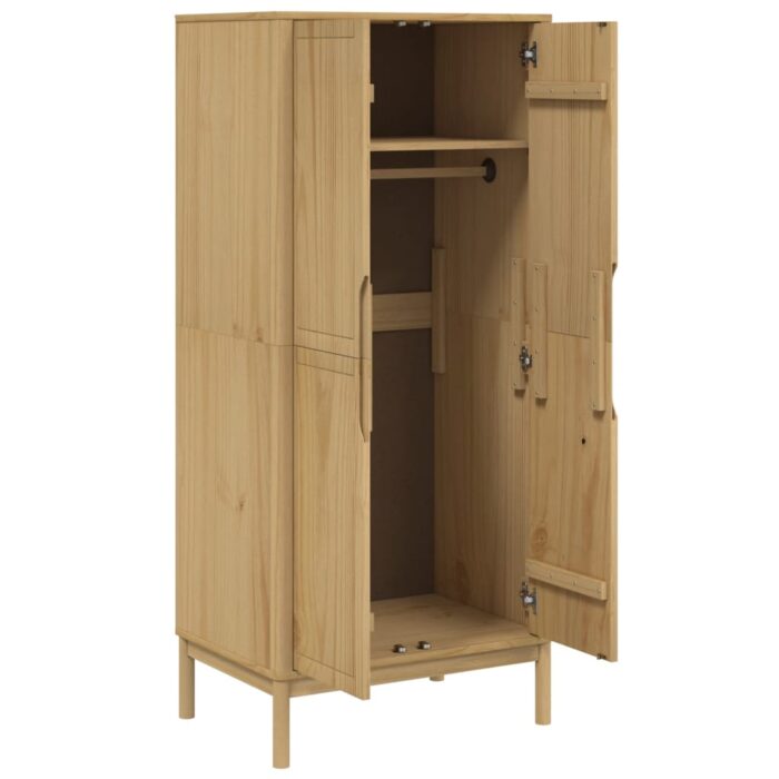 Garde-robe FLORO cire marron 77x53x171 cm bois massif de pin – Image 6