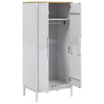 Garde-robe FLORO blanc 77x53x171 cm bois massif de pin – Image 6