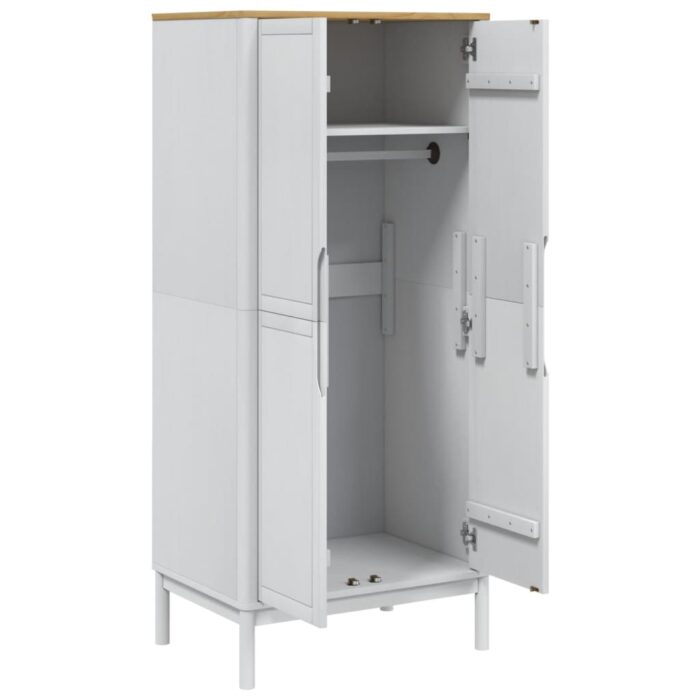 Garde-robe FLORO blanc 77x53x171 cm bois massif de pin – Image 6