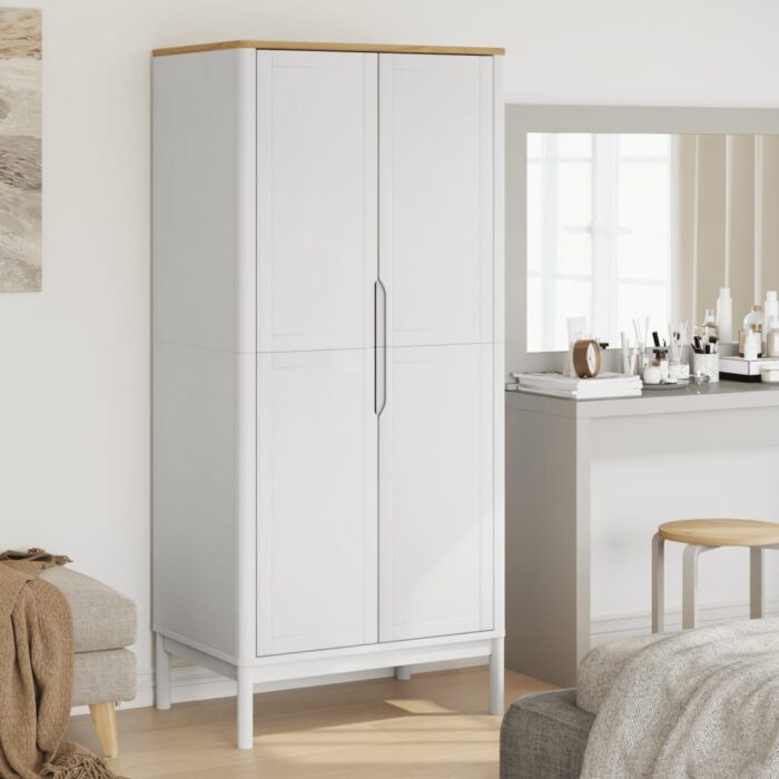 Garde-robe FLORO blanc 77x53x171 cm bois massif de pin – Image 1