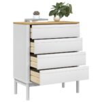 Commode FLORO blanc bois de pin massif – Image 2