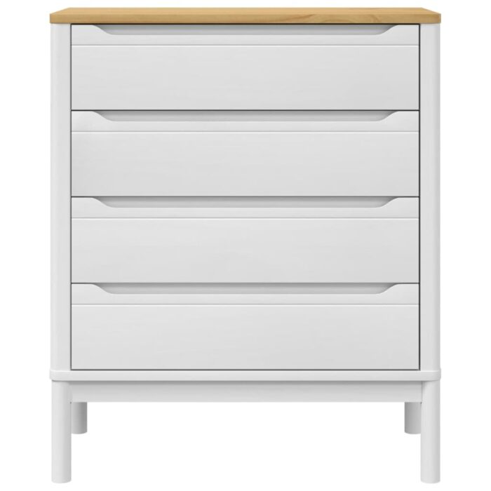 Commode FLORO blanc bois de pin massif – Image 3