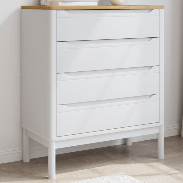 Commode FLORO blanc bois de pin massif – Image 1